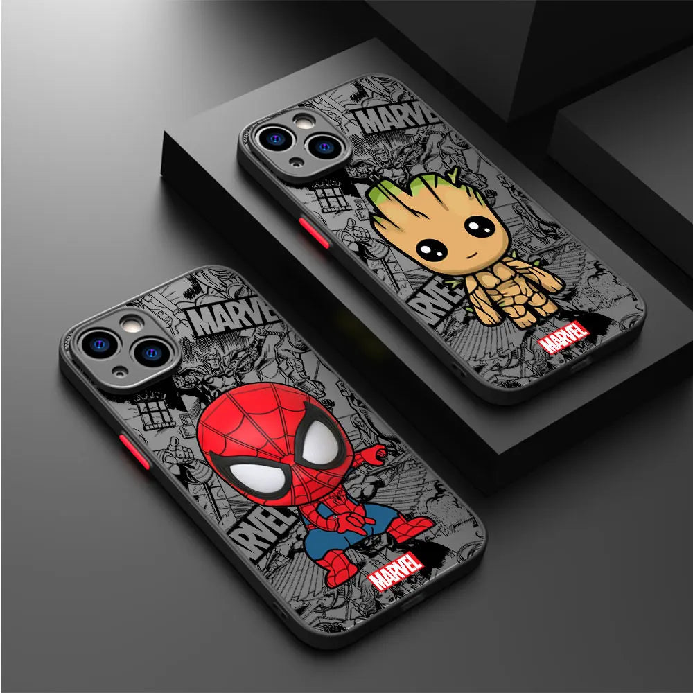 Cartoon Marvel Groot & Spiderman Shockproof Case