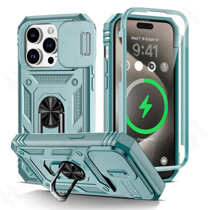 iPhone 16-11 Case | Camera Slide, 360° Military Armor