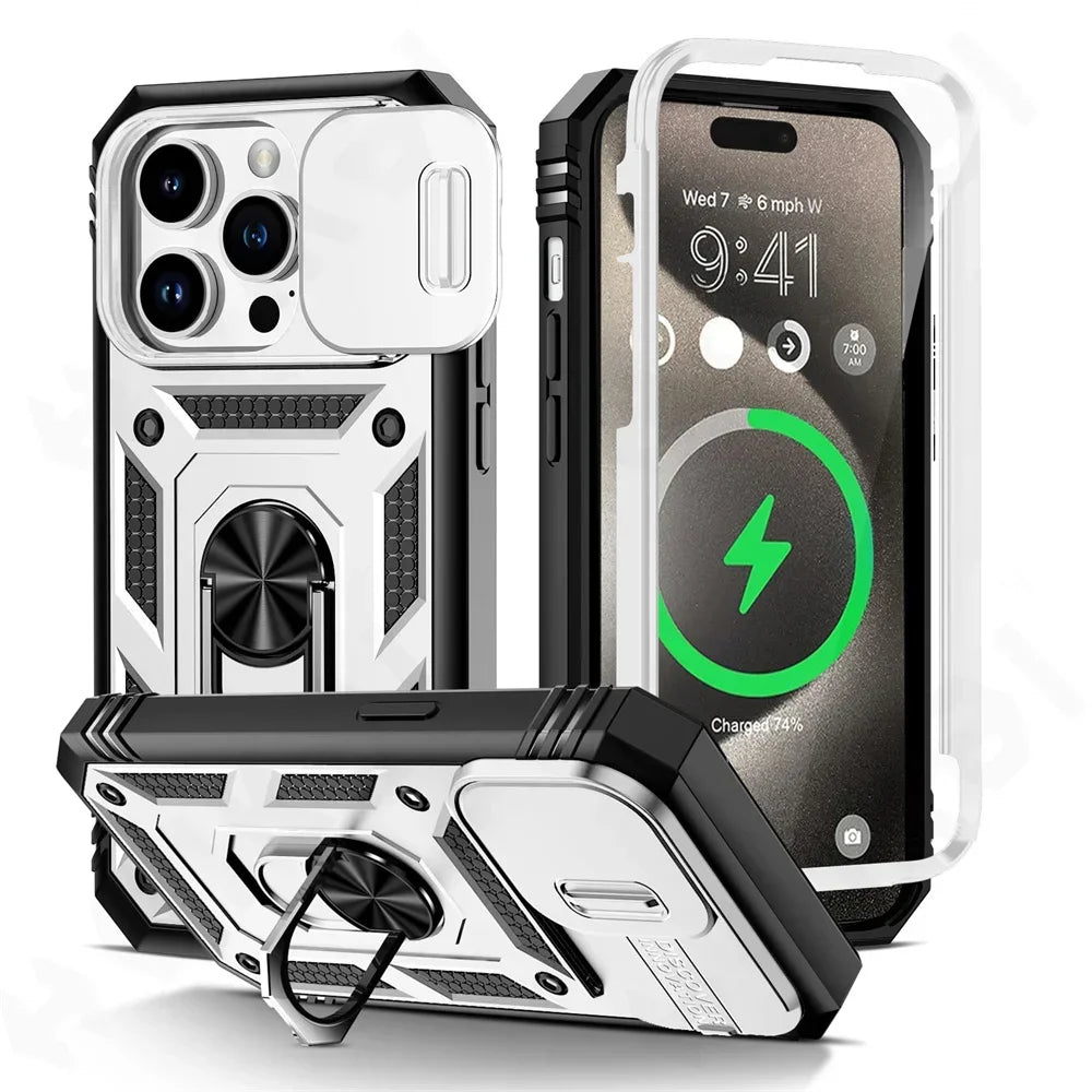 iPhone 16-11 Case | Camera Slide, 360° Military Armor