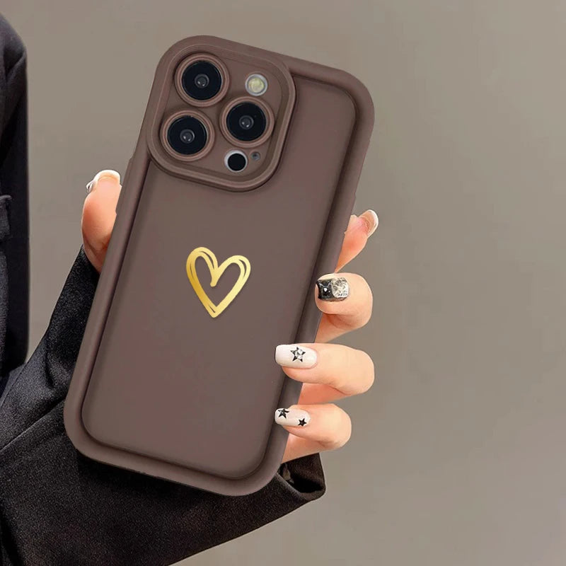 Love Heart Soft Case | Shockproof Bumper for iPhone 15-7 Series