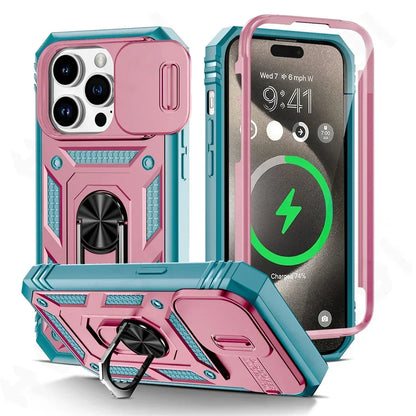 iPhone 16-11 Case | Camera Slide, 360° Military Armor