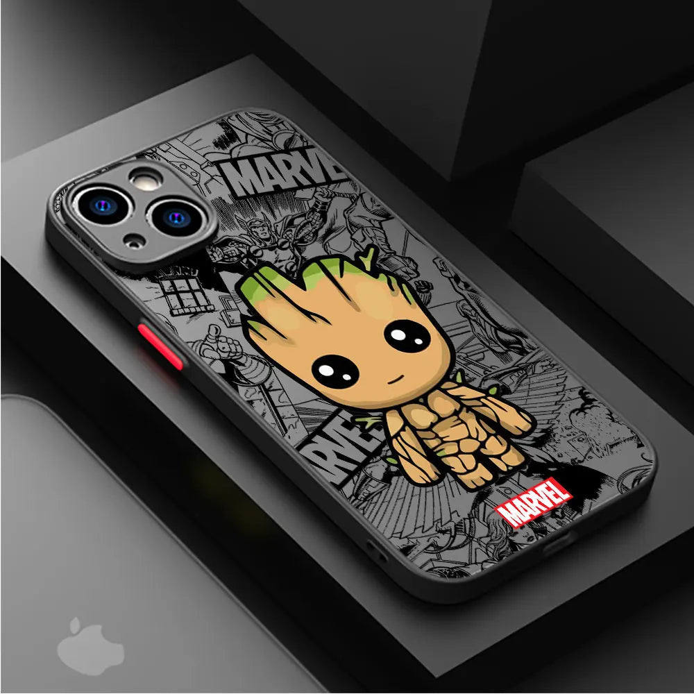 Cartoon Marvel Groot & Spiderman Shockproof Case