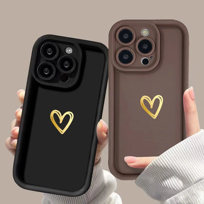 Love Heart Soft Case | Shockproof Bumper for iPhone 15-7 Series